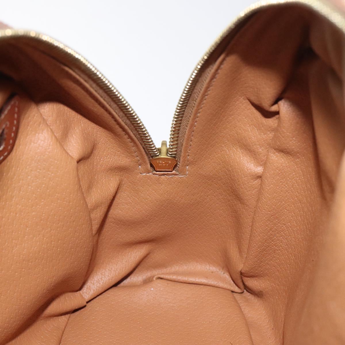 CELINE Macadam Canvas Hand Bag PVC Leather Brown Gold Auth PP757
