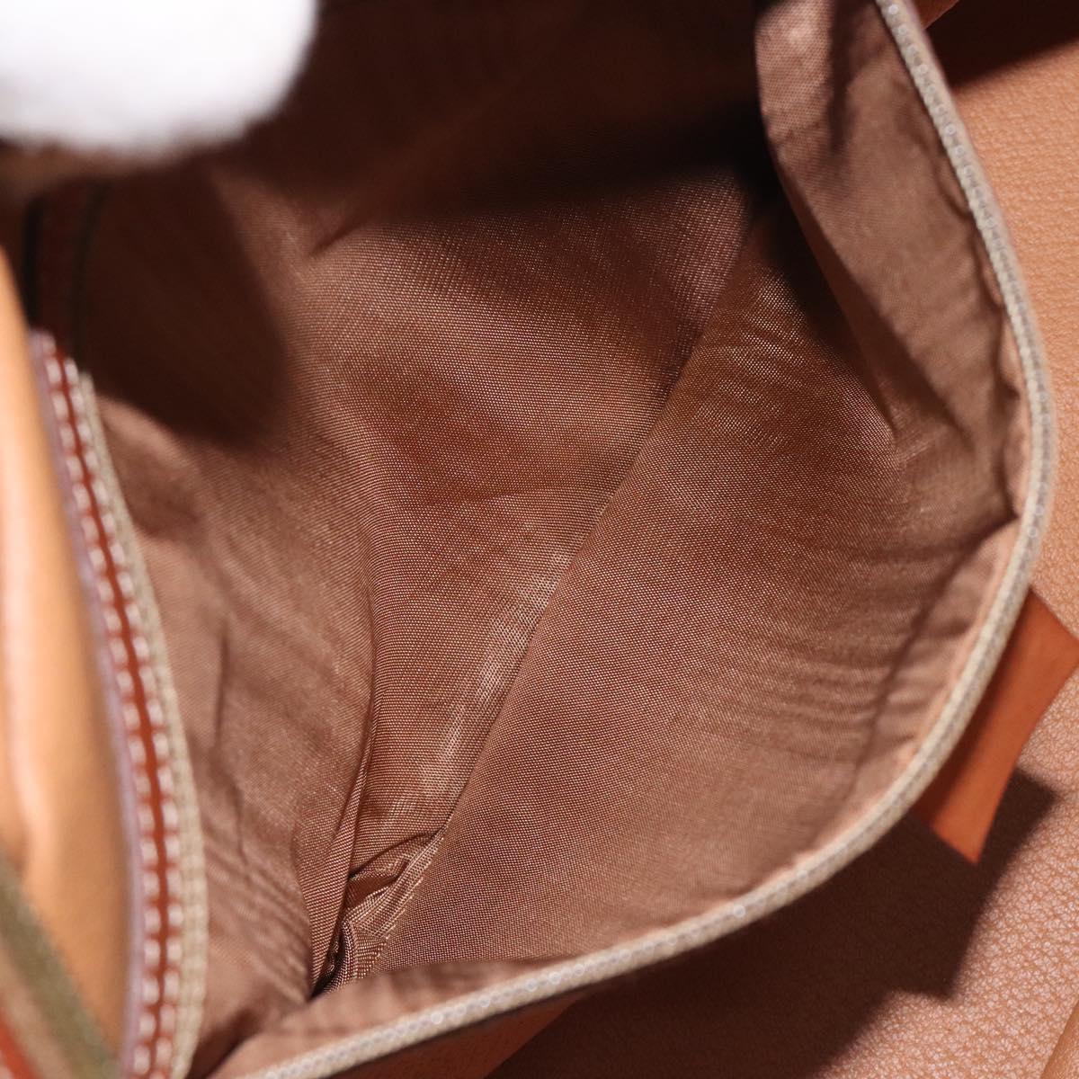 CELINE Macadam Canvas Hand Bag PVC Leather Brown Gold Auth PP757