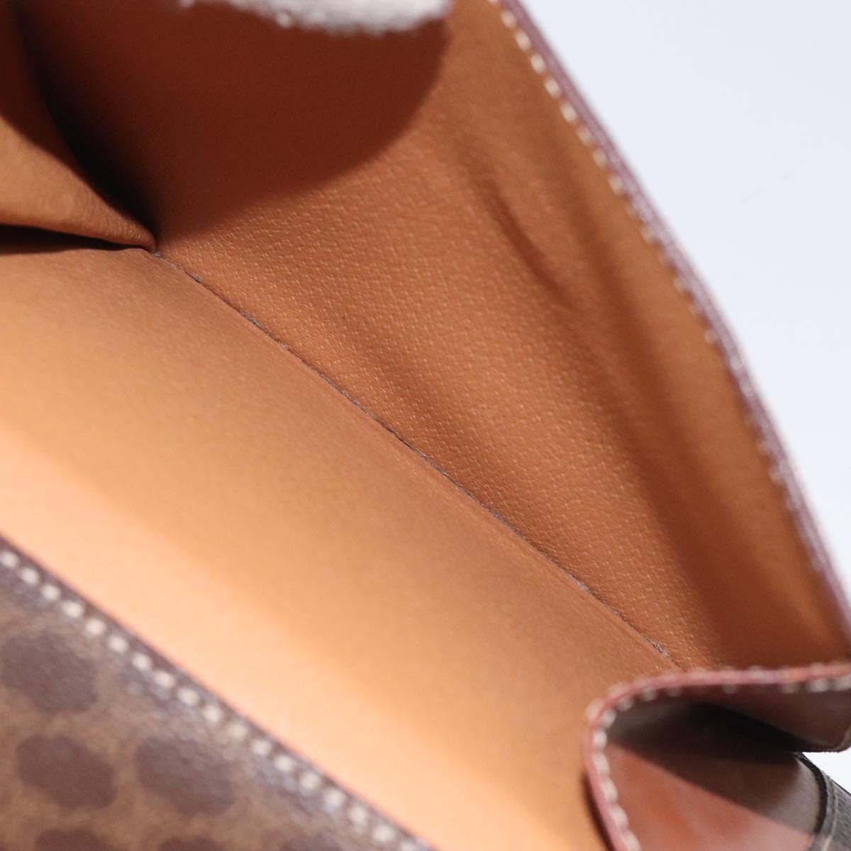 CELINE Macadam Canvas Hand Bag PVC Leather Brown Gold Auth PP757
