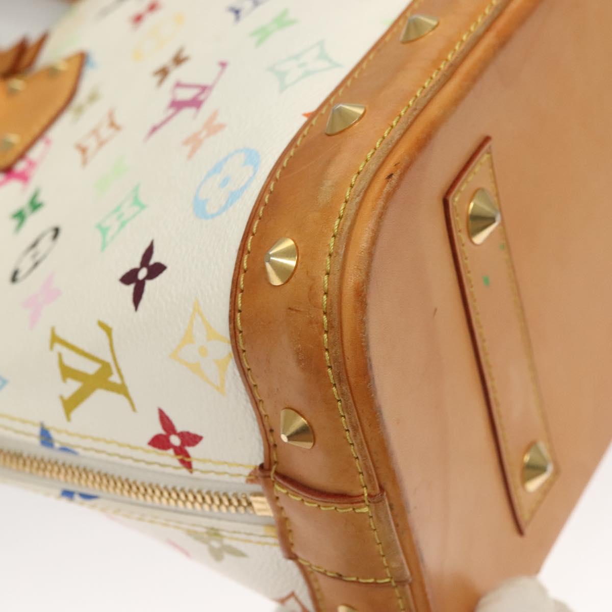 LOUIS VUITTON Monogram Multicolor Alma Hand Bag White M92647 LV Auth PP835