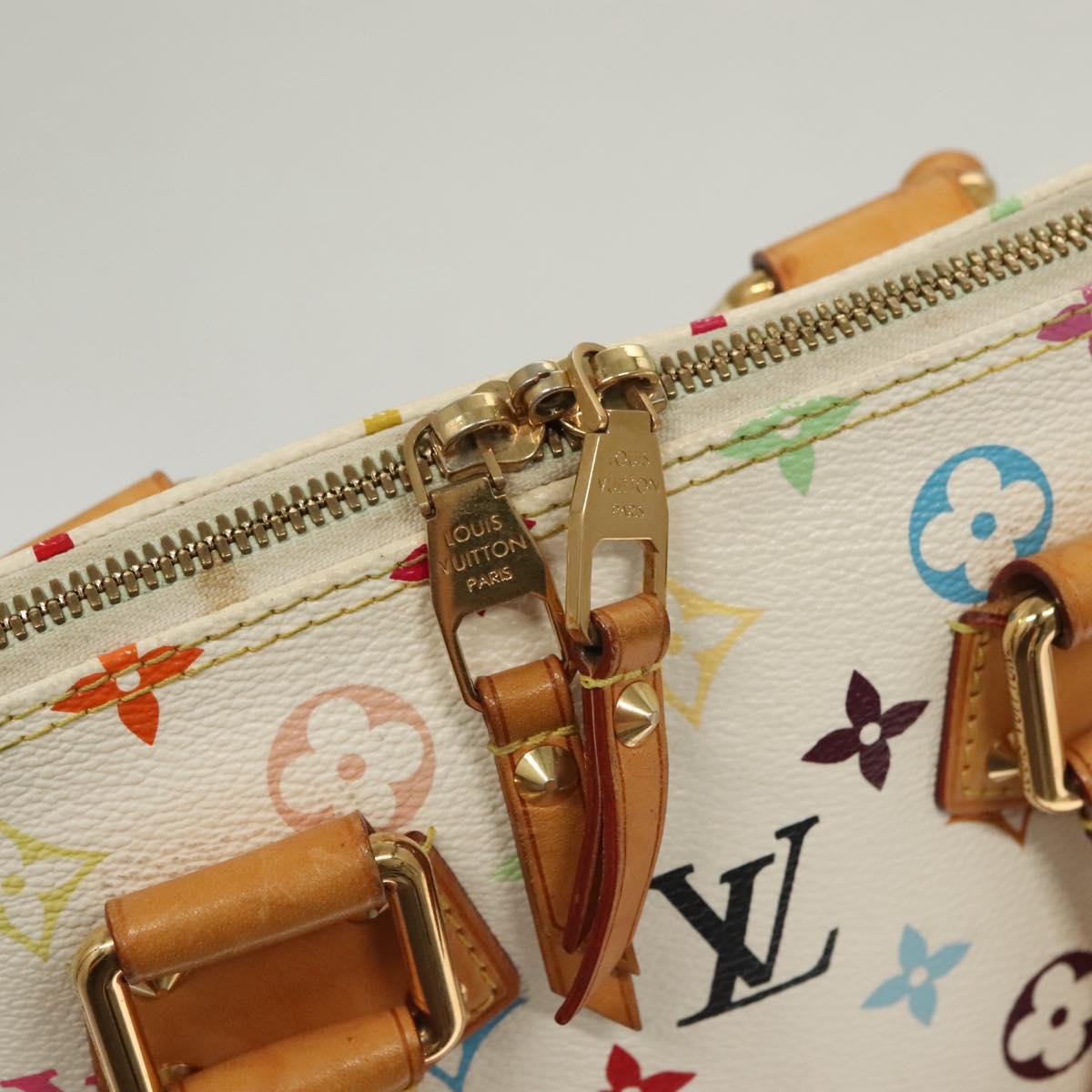 LOUIS VUITTON Monogram Multicolor Alma Hand Bag White M92647 LV Auth PP835