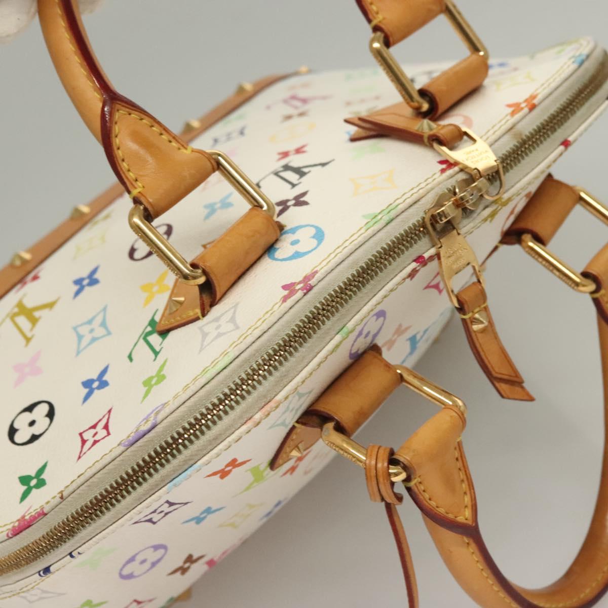 LOUIS VUITTON Monogram Multicolor Alma Hand Bag White M92647 LV Auth PP835