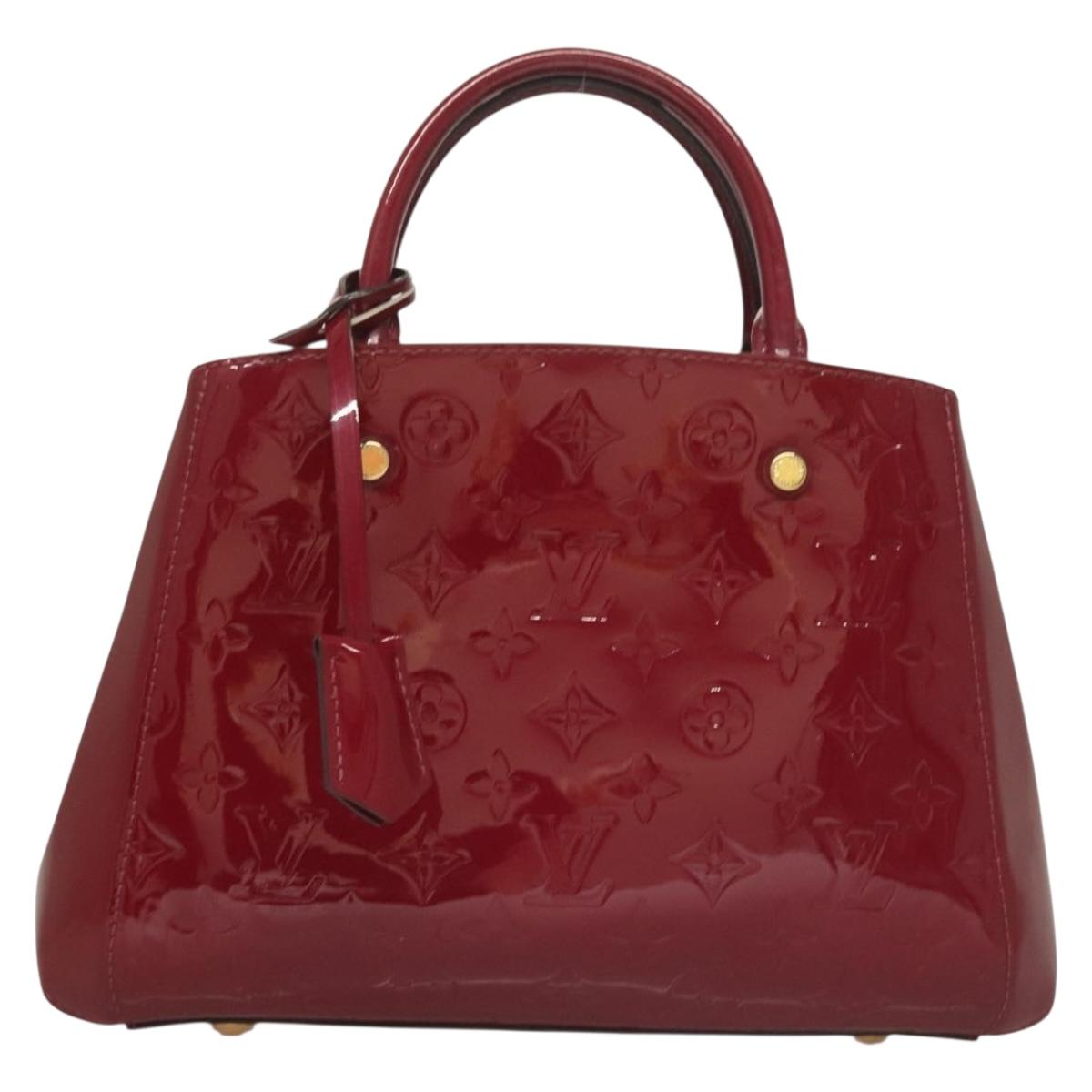 LOUIS VUITTON Vernis Montaigne BB Hand Bag 2way Rose Andian M50172 LV Auth PP837