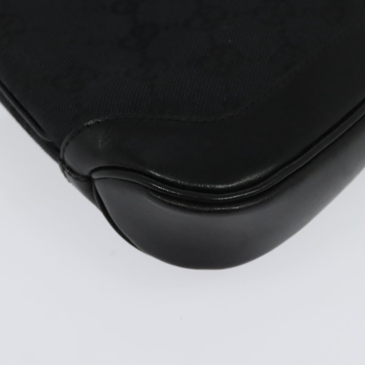 GUCCI GG Canvas Jackie Shoulder Bag Black Silver 007 2038 Auth PP859
