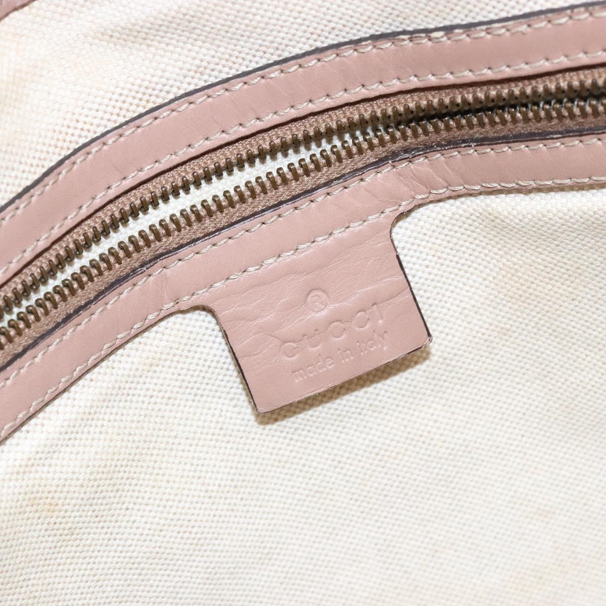 GUCCI GG Canvas Guccissima Tote Bag Leather Beige Gold 269953 Auth PP889