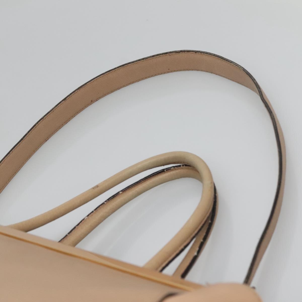 FENDI To joule Hand Bag Leather 2way Beige Gold Auth PP896