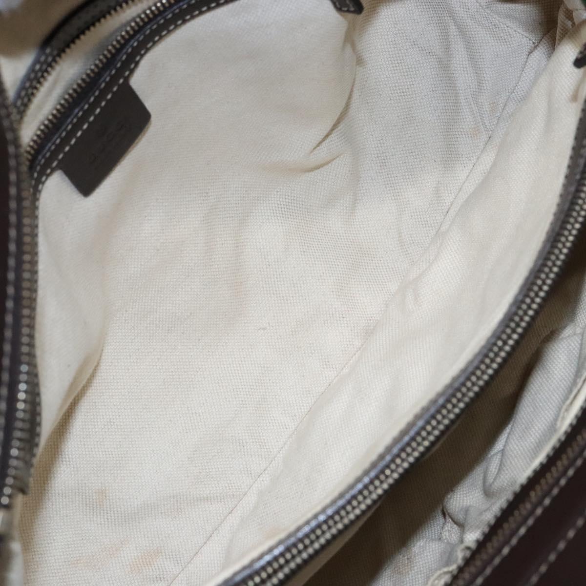 GUCCI GG Canvas Web Sherry Line Hand Bag Beige Gold Red 257063 Auth PP903