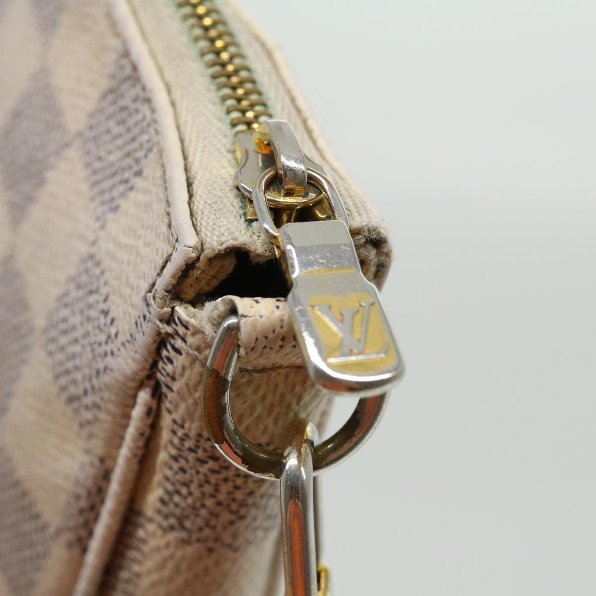 LOUIS VUITTON Damier Azur Pochette Accessoires Pouch N51986 LV Auth rd2953