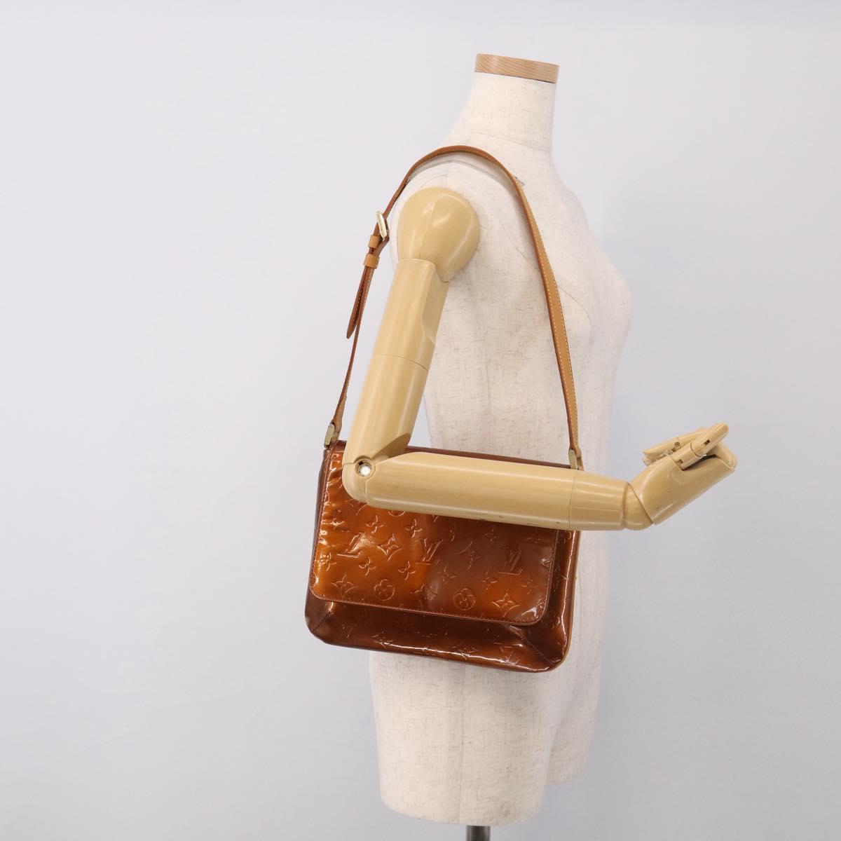 LOUIS VUITTON Monogram Vernis Thompson Street Bag Bronze M91124 LV Auth RV005