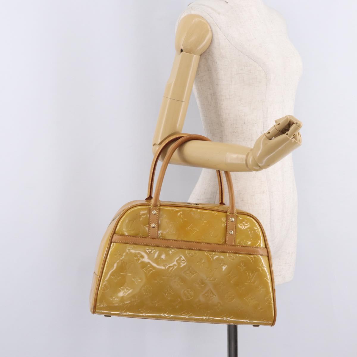 LOUIS VUITTON Monogram Vernis Tompkins Square Bag Beige M91149 LV Auth RV017