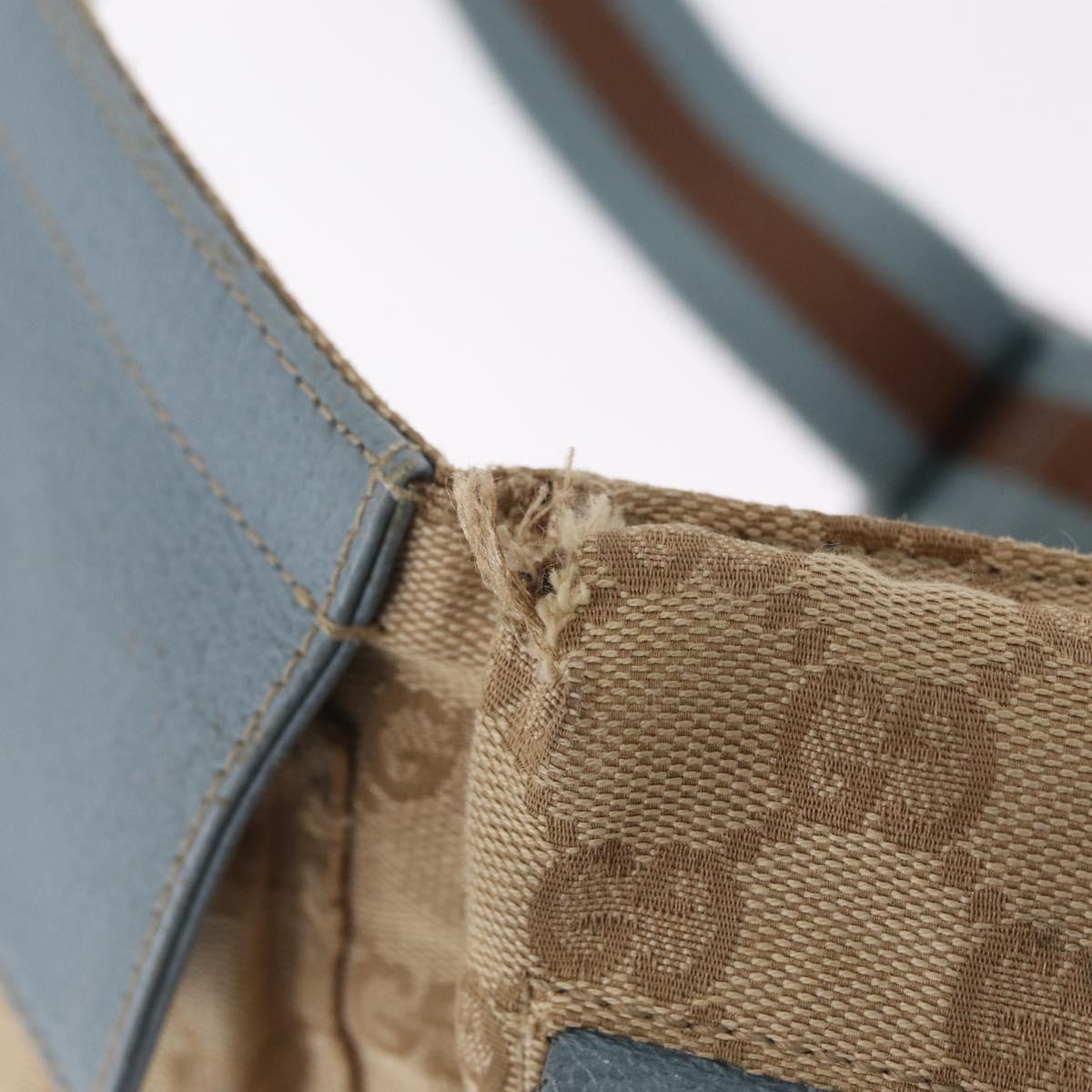 GUCCI GG Canvas Sherry Line Waist Bag Beige Silver 28566 Auth RV021