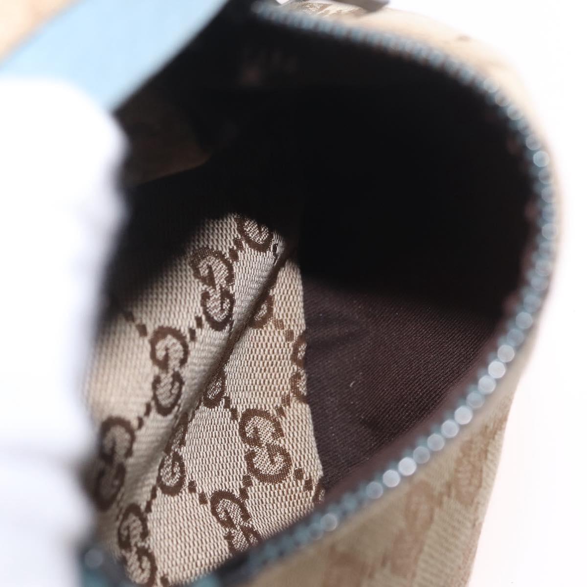 GUCCI GG Canvas Sherry Line Waist Bag Beige Silver 28566 Auth RV021