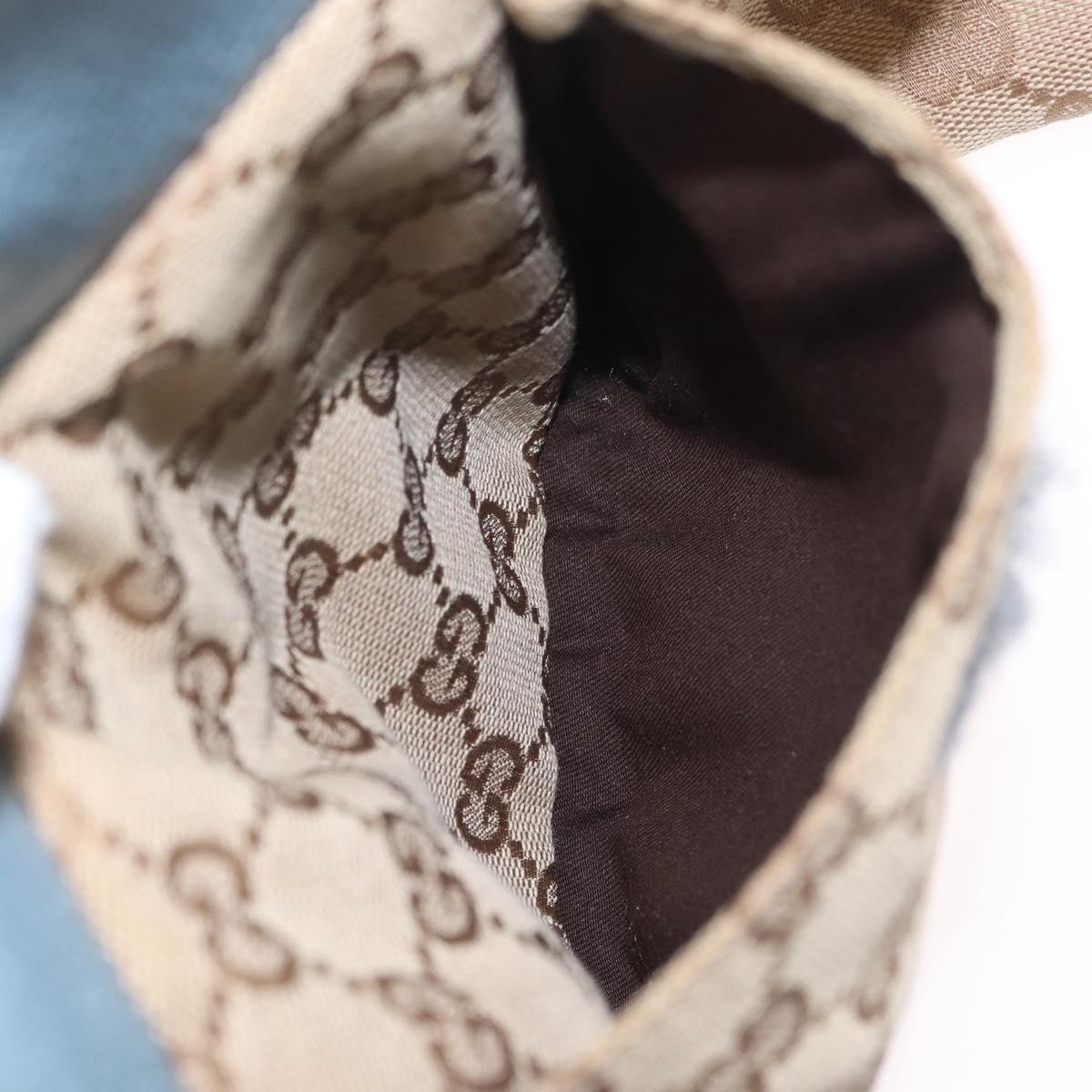 GUCCI GG Canvas Sherry Line Waist Bag Beige Silver 28566 Auth RV021
