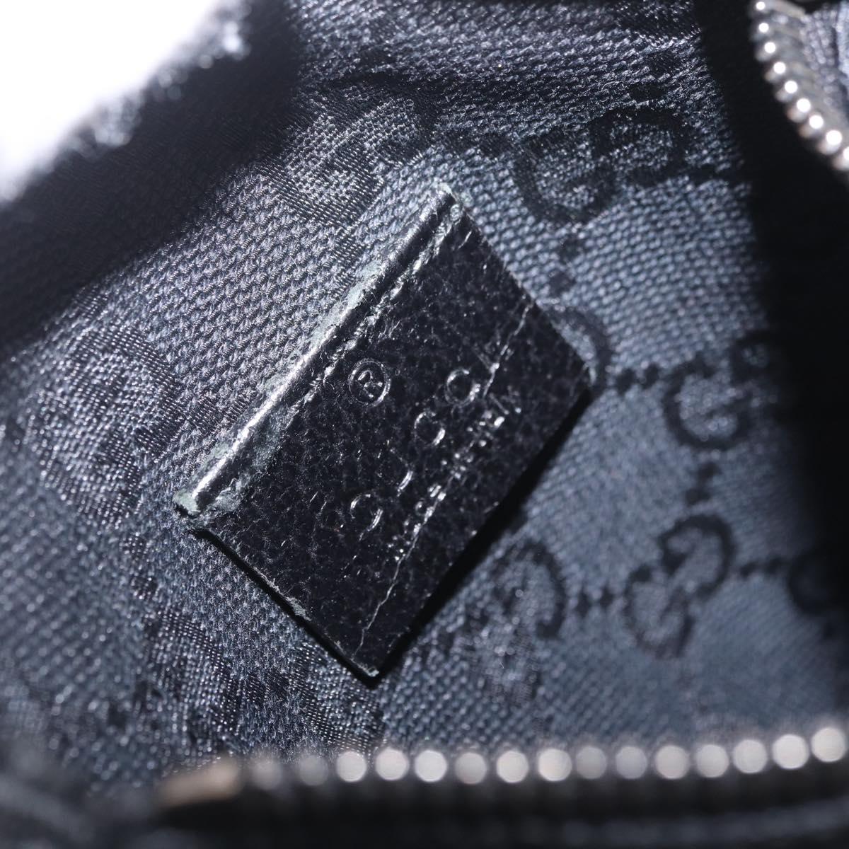 GUCCI GG Canvas Waist Bag Black Silver 28566 Auth RV029