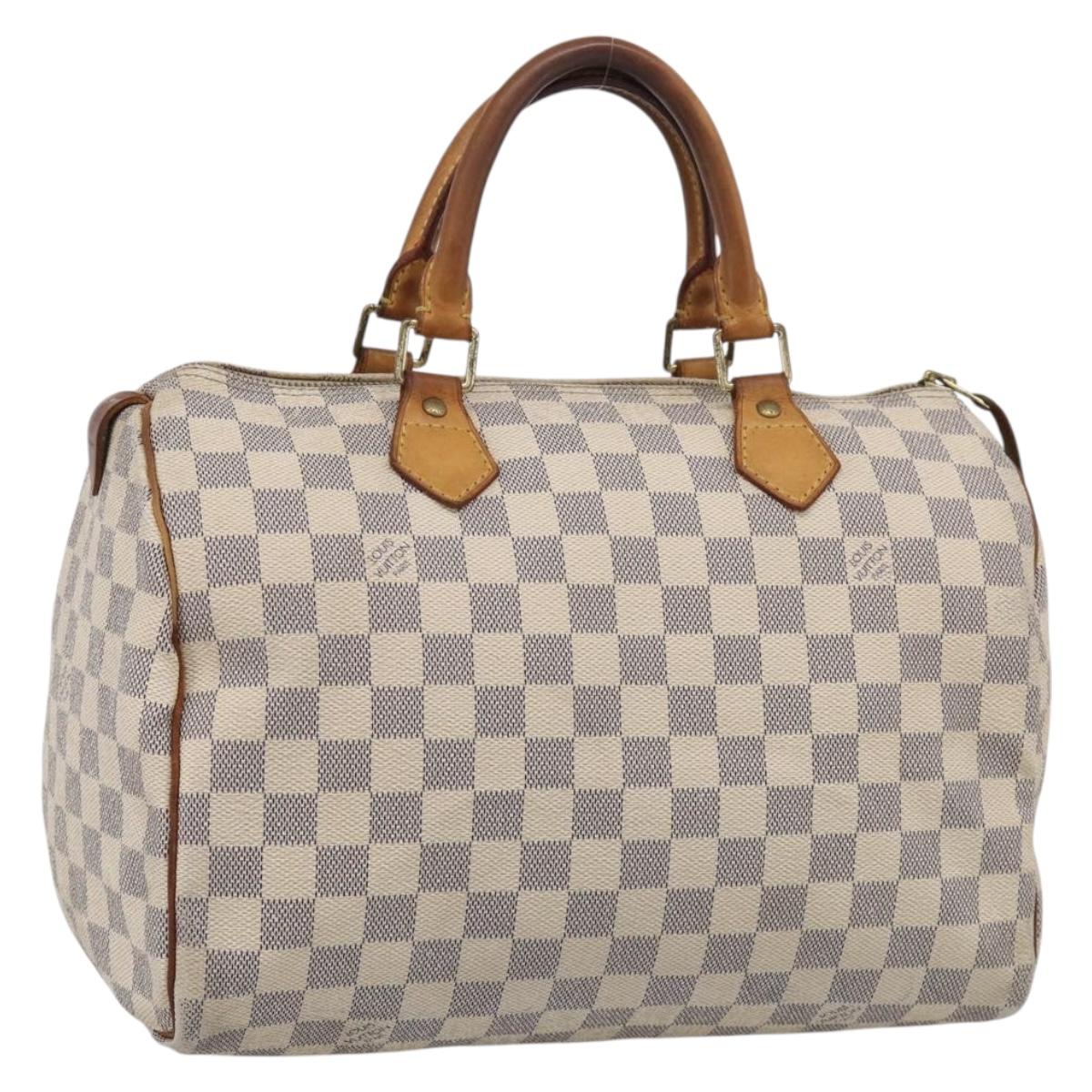 LOUIS VUITTON Damier Azur Speedy 30 Hand Bag N41533 LV Auth RV033
