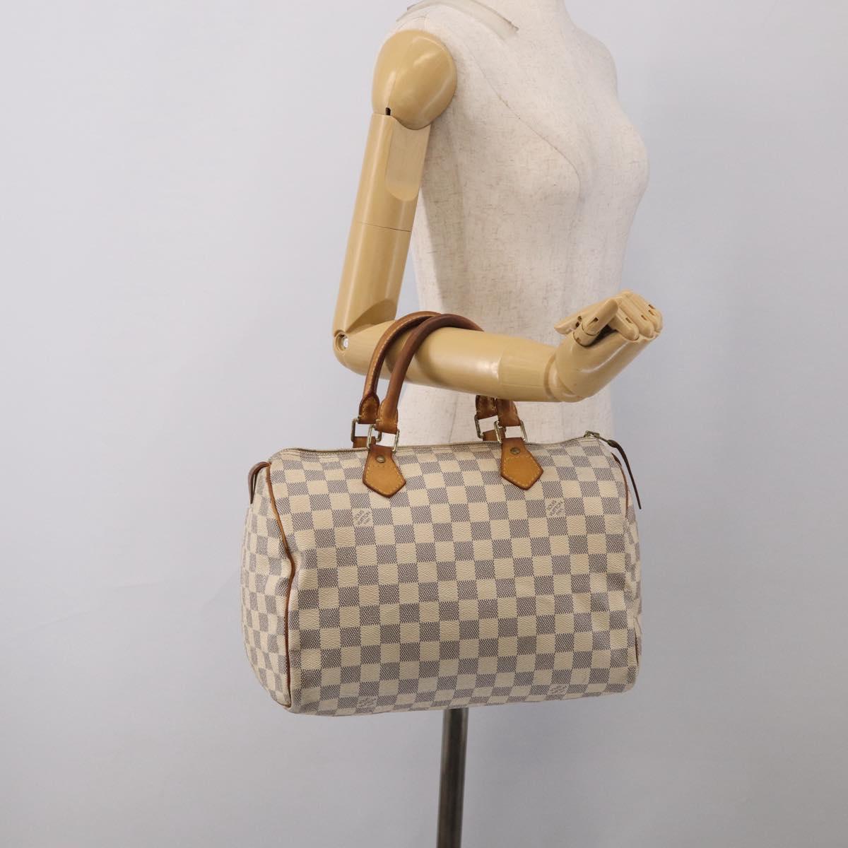 LOUIS VUITTON Damier Azur Speedy 30 Hand Bag N41533 LV Auth RV033