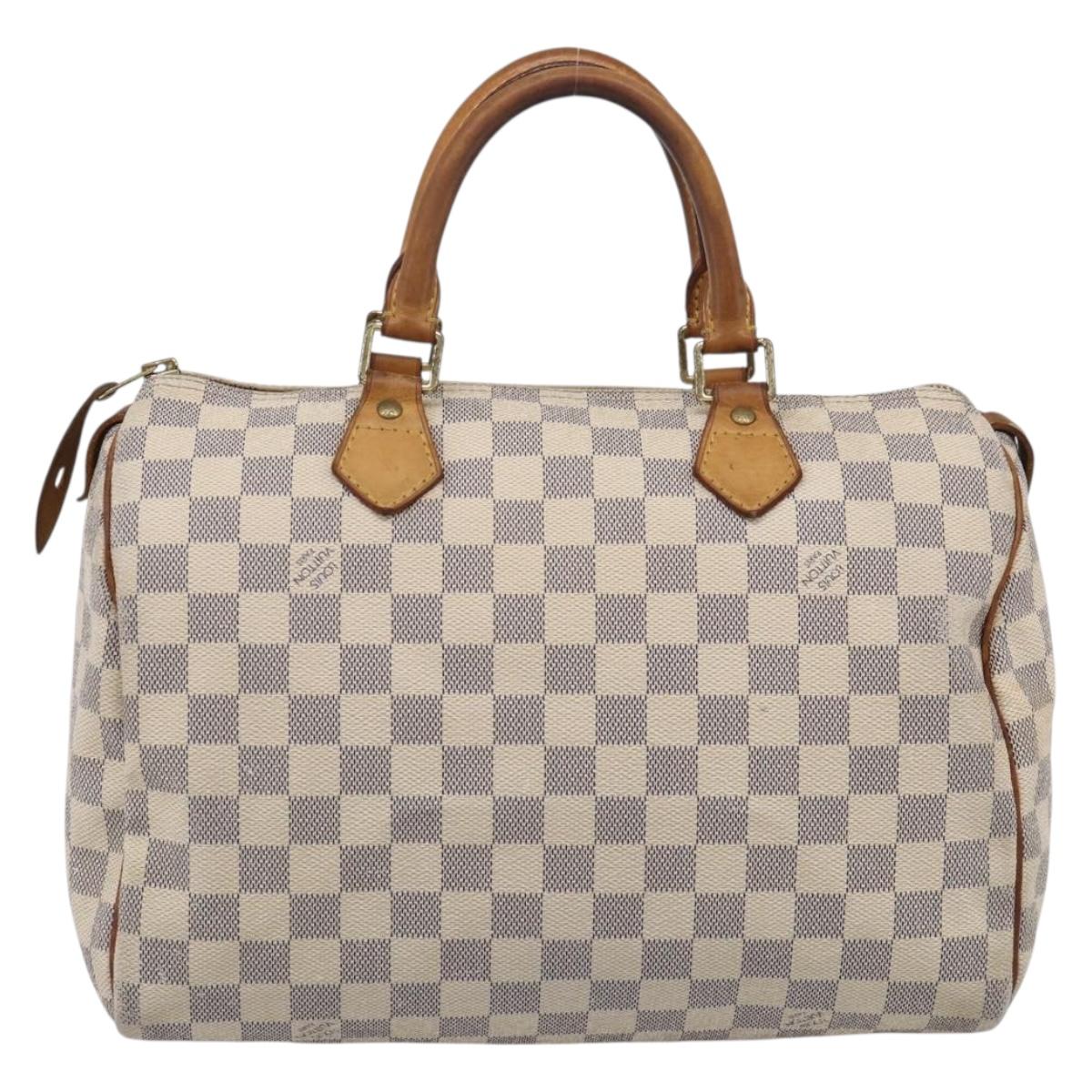 LOUIS VUITTON Damier Azur Speedy 30 Hand Bag N41533 LV Auth RV033