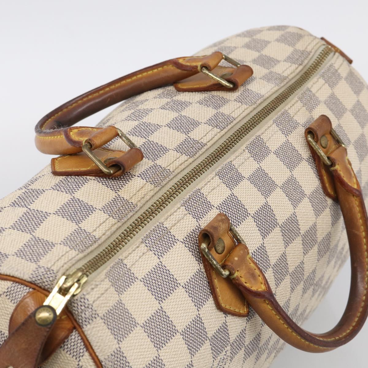 LOUIS VUITTON Damier Azur Speedy 30 Hand Bag N41533 LV Auth RV033