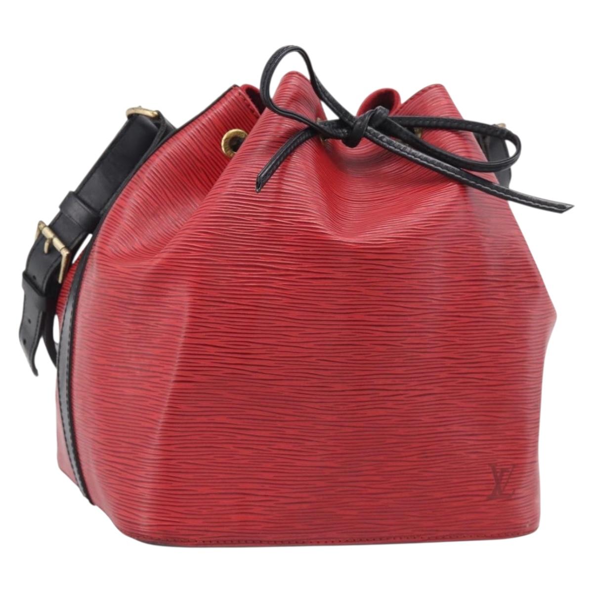 LOUIS VUITTON Epi Petit Noe Bag By Color Black Red M44172 LV Auth RV034A