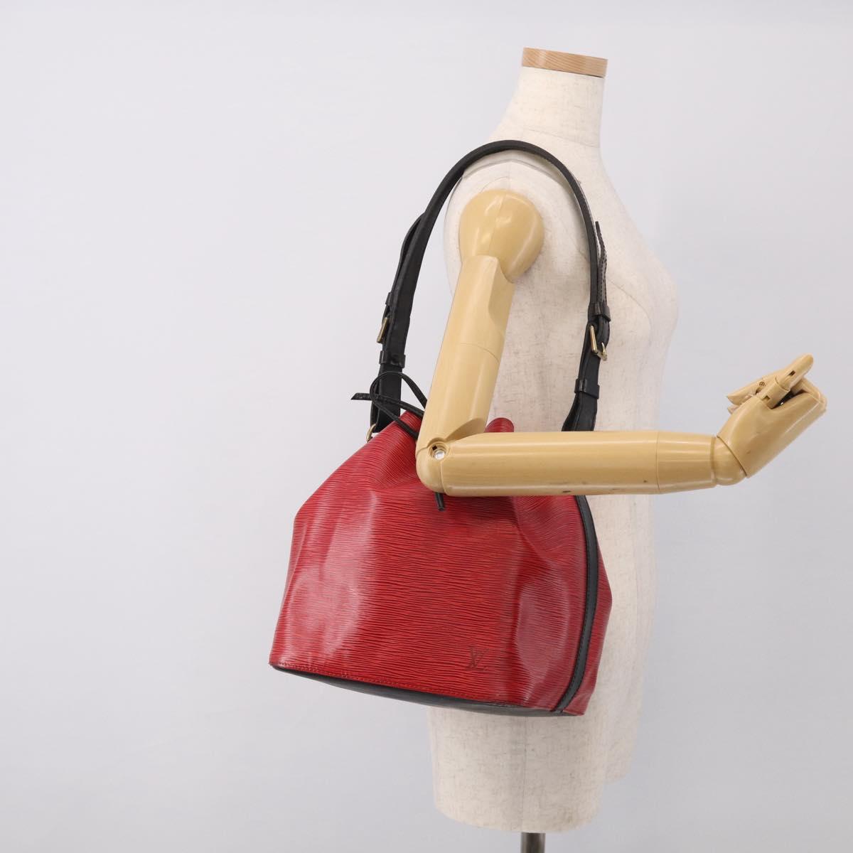 LOUIS VUITTON Epi Petit Noe Bag By Color Black Red M44172 LV Auth RV034A