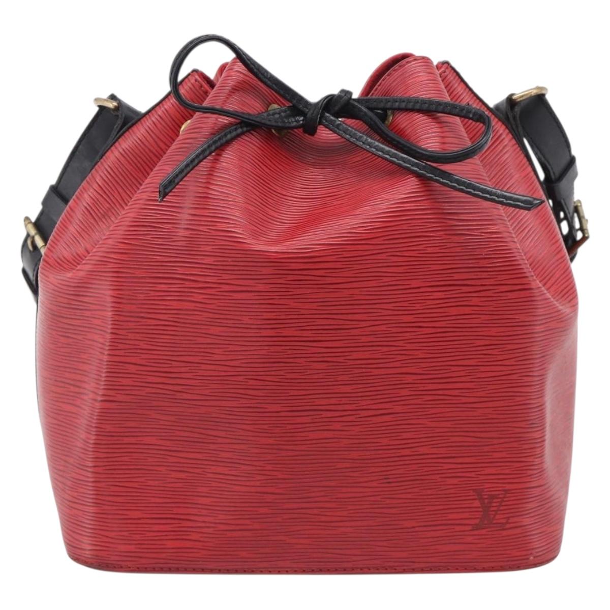 LOUIS VUITTON Epi Petit Noe Bag By Color Black Red M44172 LV Auth RV034A