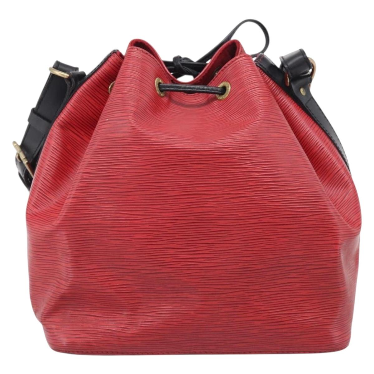 LOUIS VUITTON Epi Petit Noe Bag By Color Black Red M44172 LV Auth RV034A
