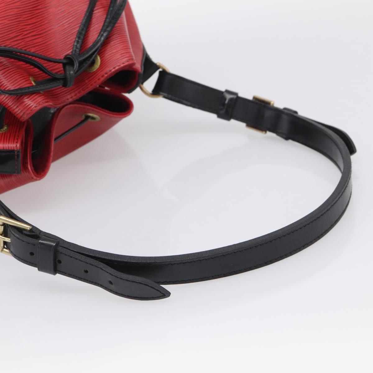 LOUIS VUITTON Epi Petit Noe Bag By Color Black Red M44172 LV Auth RV034A
