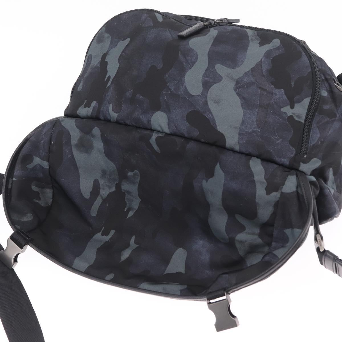 PRADA Camouflage Body Bag Nylon Navy Auth RV036A