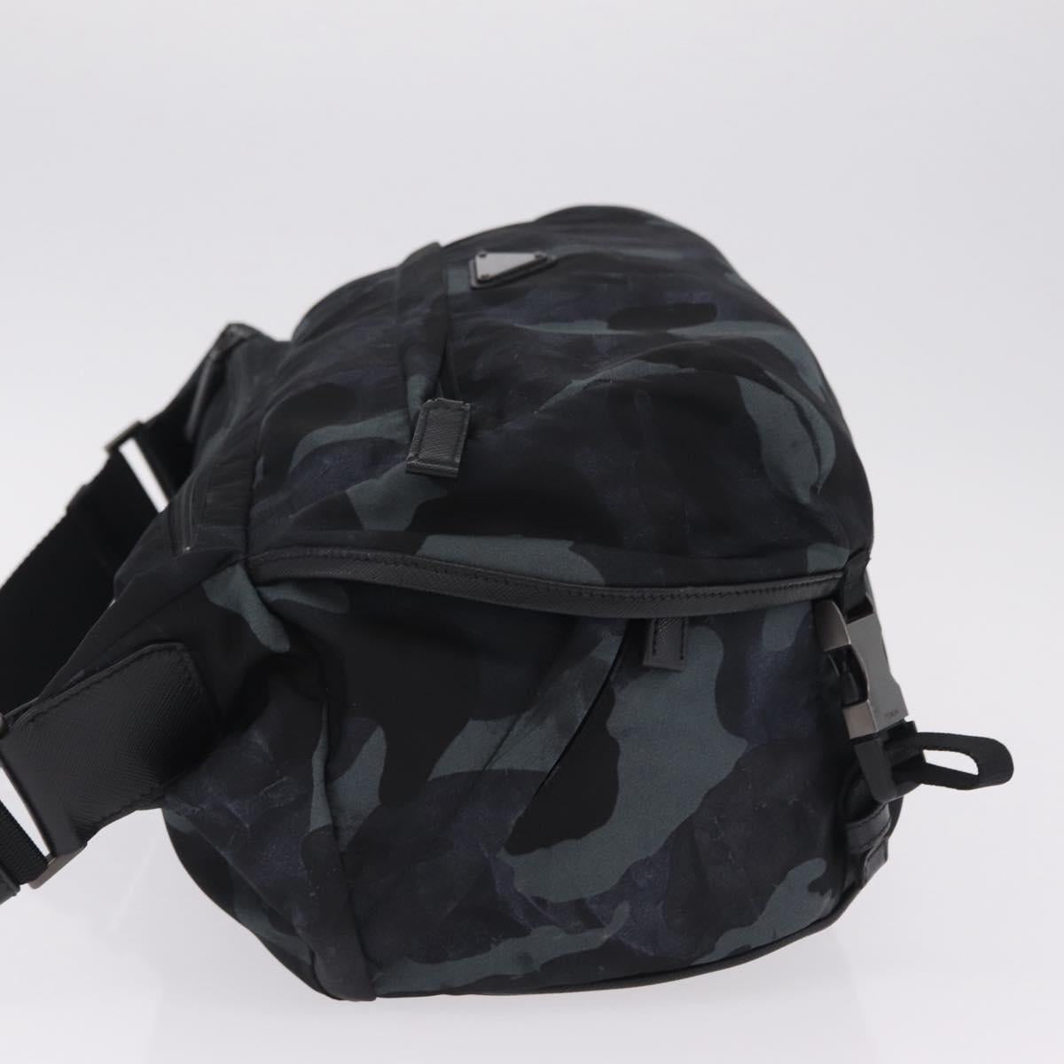 PRADA Camouflage Body Bag Nylon Navy Auth RV036A