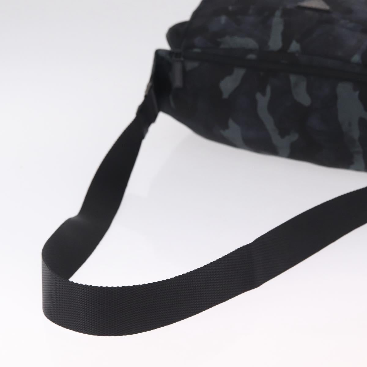 PRADA Camouflage Body Bag Nylon Navy Auth RV036A