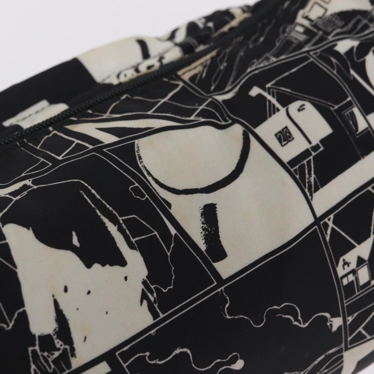 PRADA Comic Illustration Body Bag Nylon Black White Auth RV037A