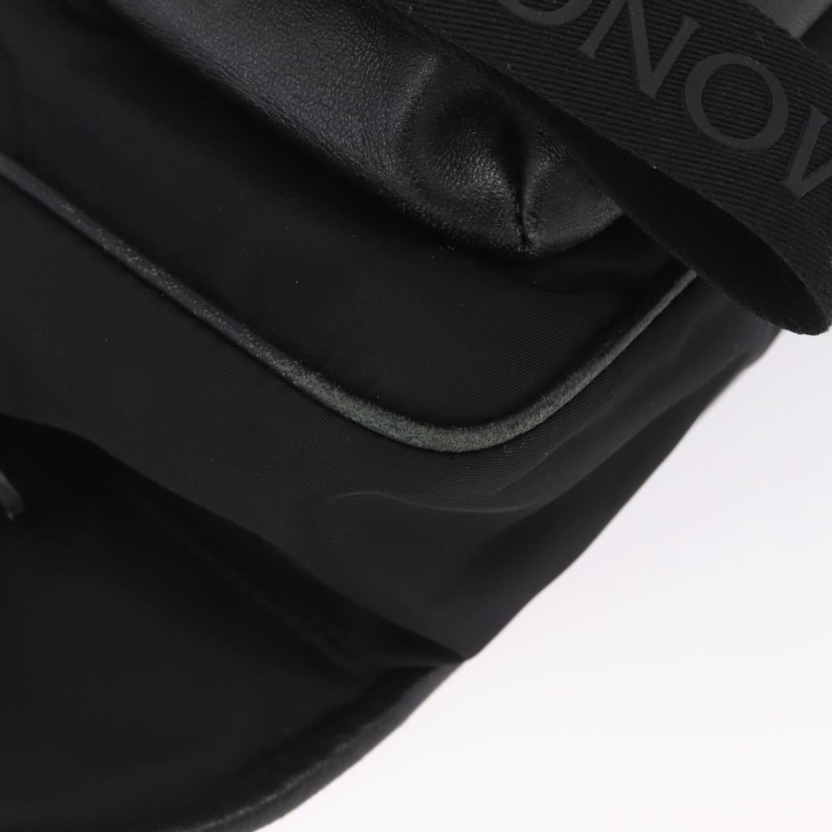 Moncler Waist Bag Nylon Leather Black Auth RV039