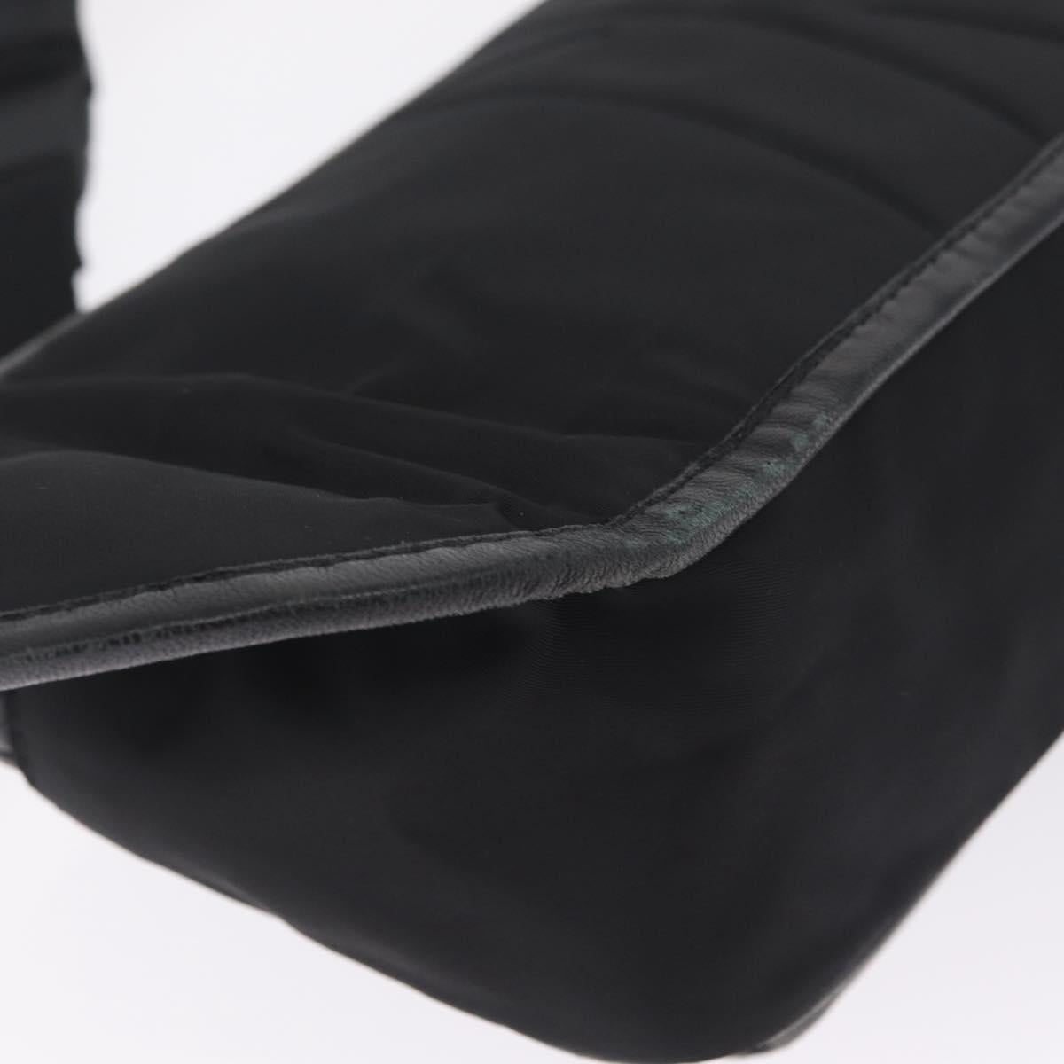 Moncler Waist Bag Nylon Leather Black Auth RV039
