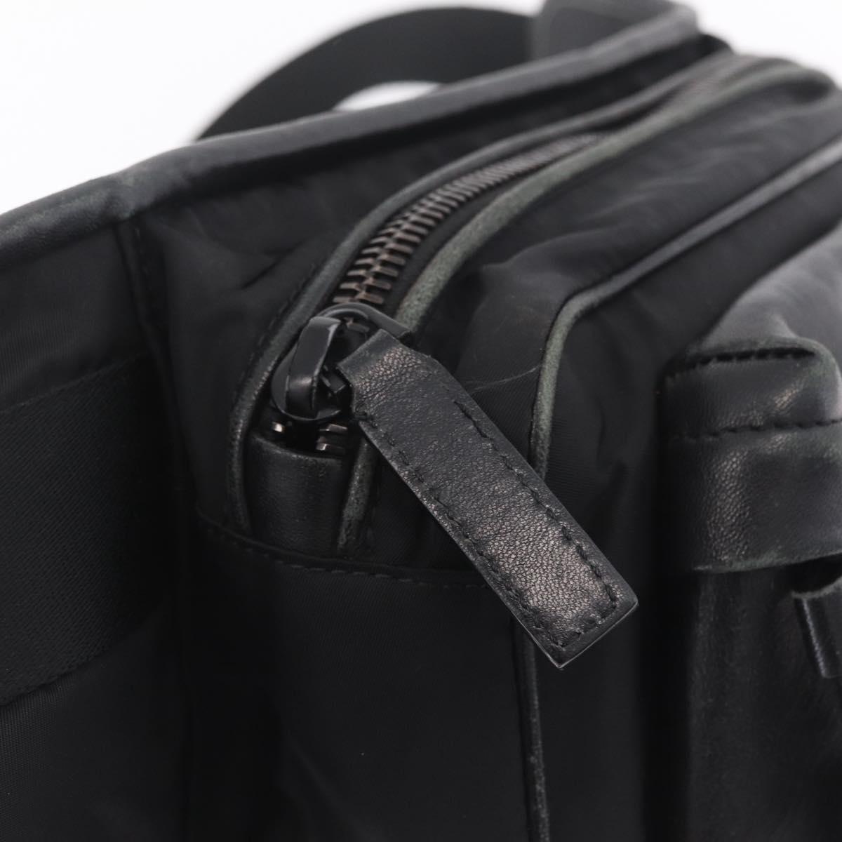 Moncler Waist Bag Nylon Leather Black Auth RV039