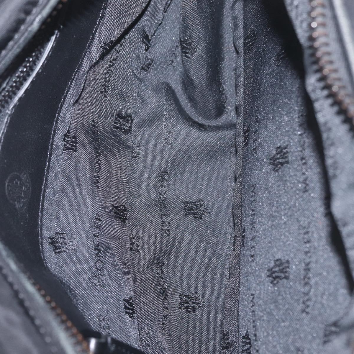 Moncler Waist Bag Nylon Leather Black Auth RV039