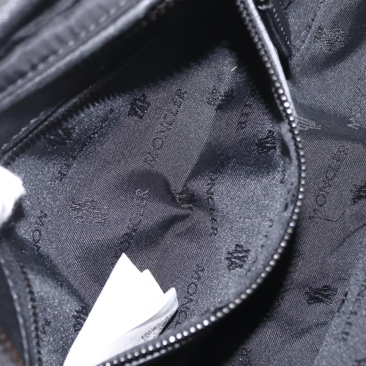 Moncler Waist Bag Nylon Leather Black Auth RV039