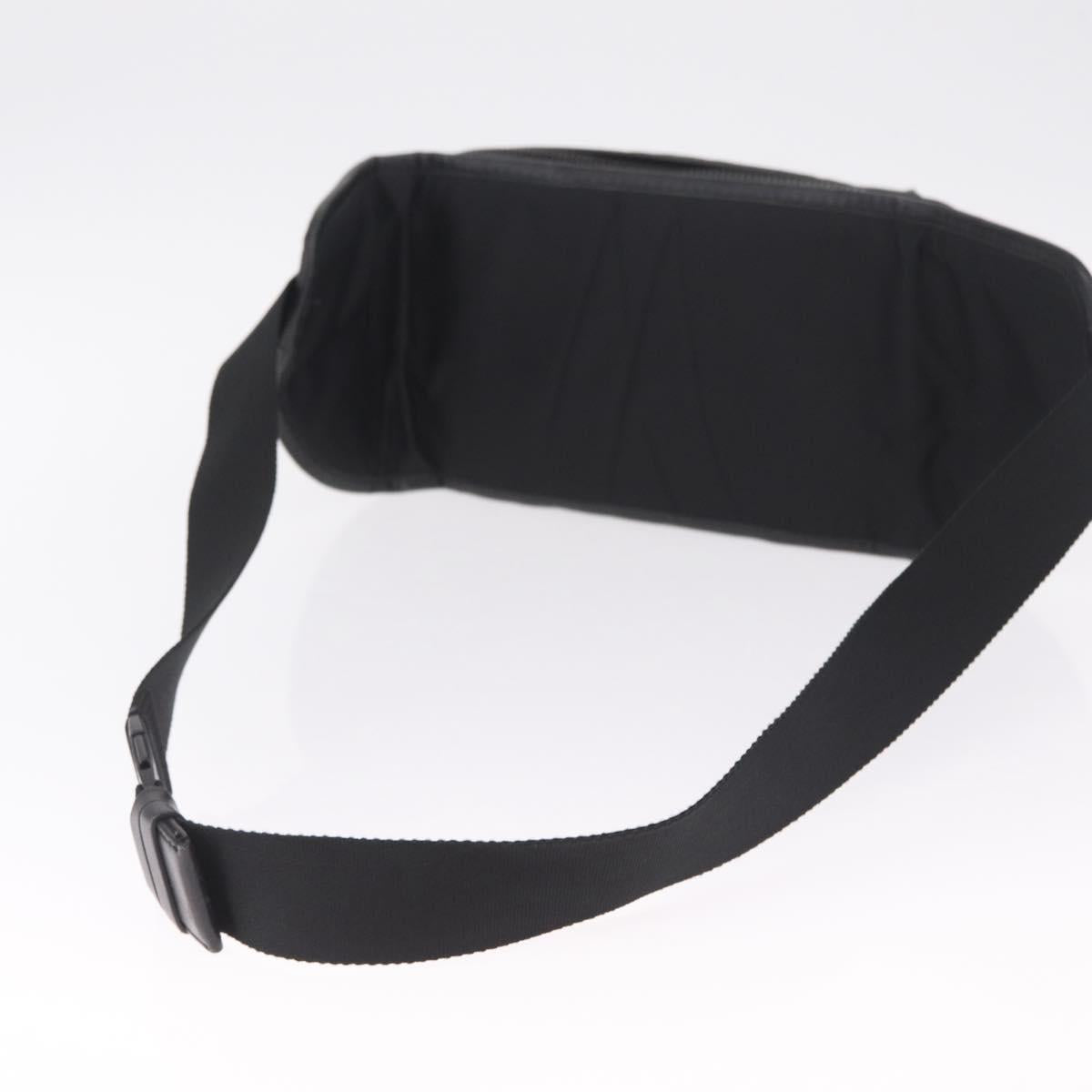Moncler Waist Bag Nylon Leather Black Auth RV039