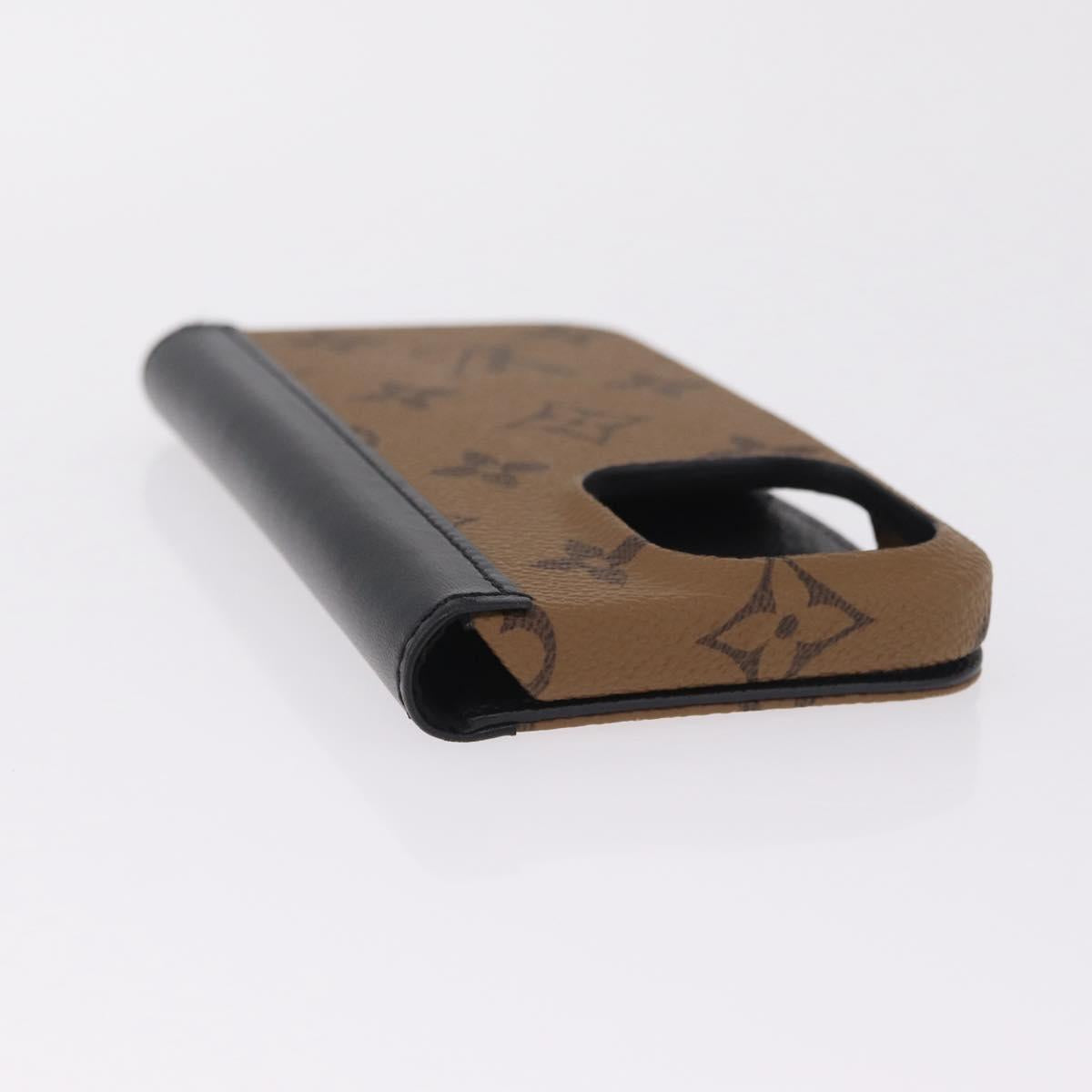 LOUIS VUITTON Reverse IPhone 15 Pro Folio Cell Phone Case M82892 LV Auth RV053