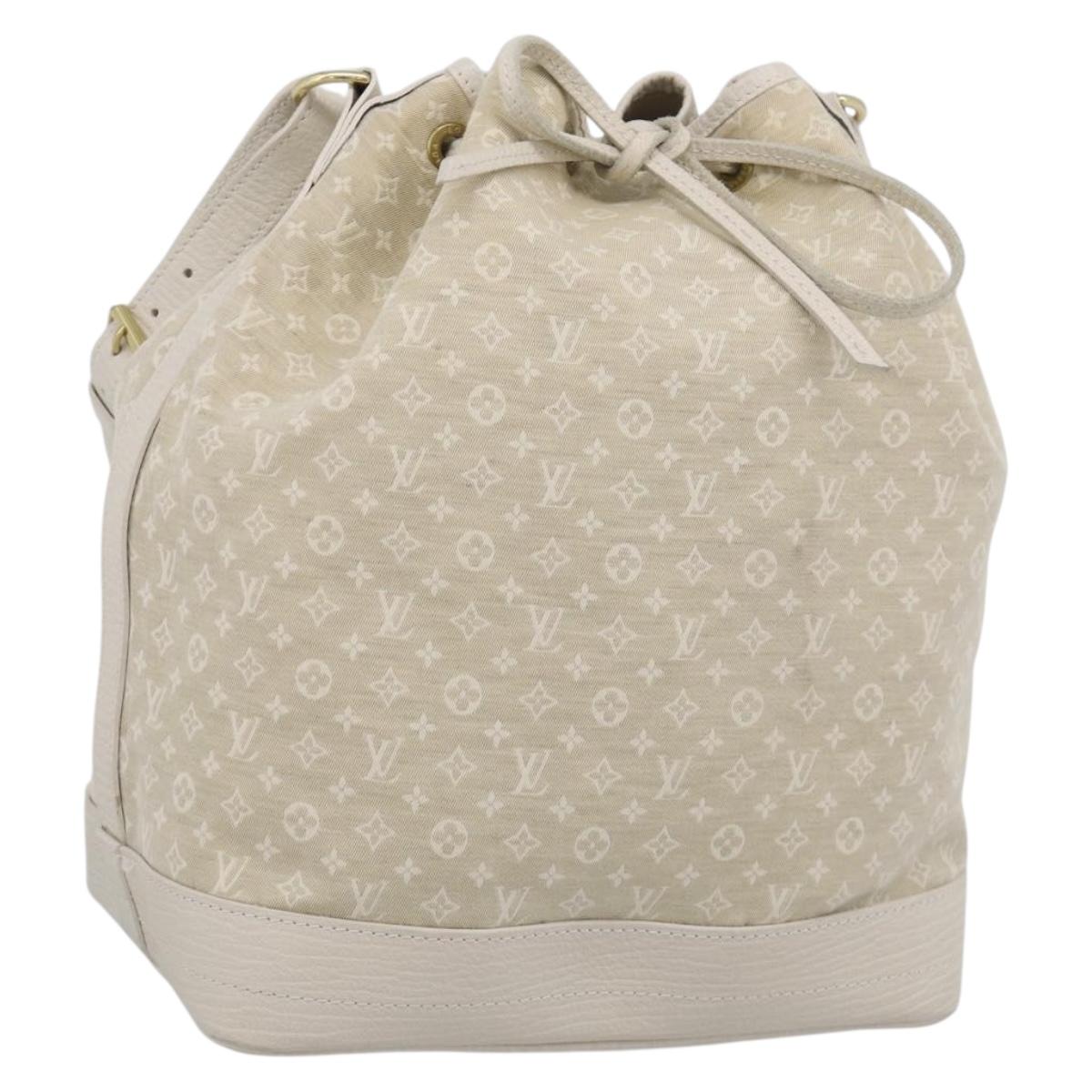 LOUIS VUITTON Monogram Mini Lin Noe Bag White Dunne M95315 LV Auth RV055V