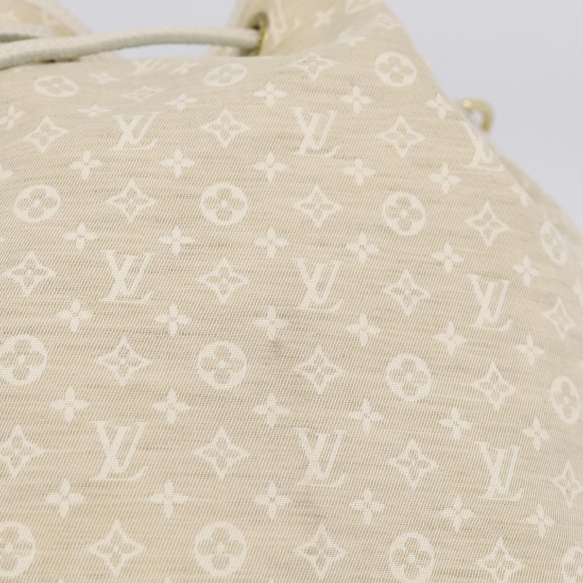 LOUIS VUITTON Monogram Mini Lin Noe Bag White Dunne M95315 LV Auth RV055V