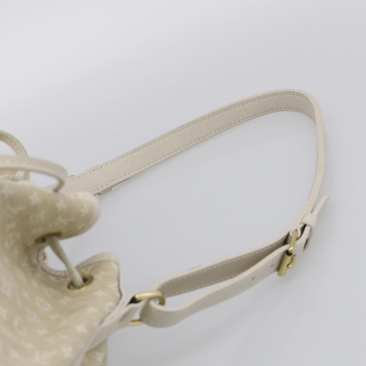 LOUIS VUITTON Monogram Mini Lin Noe Bag White Dunne M95315 LV Auth RV055V