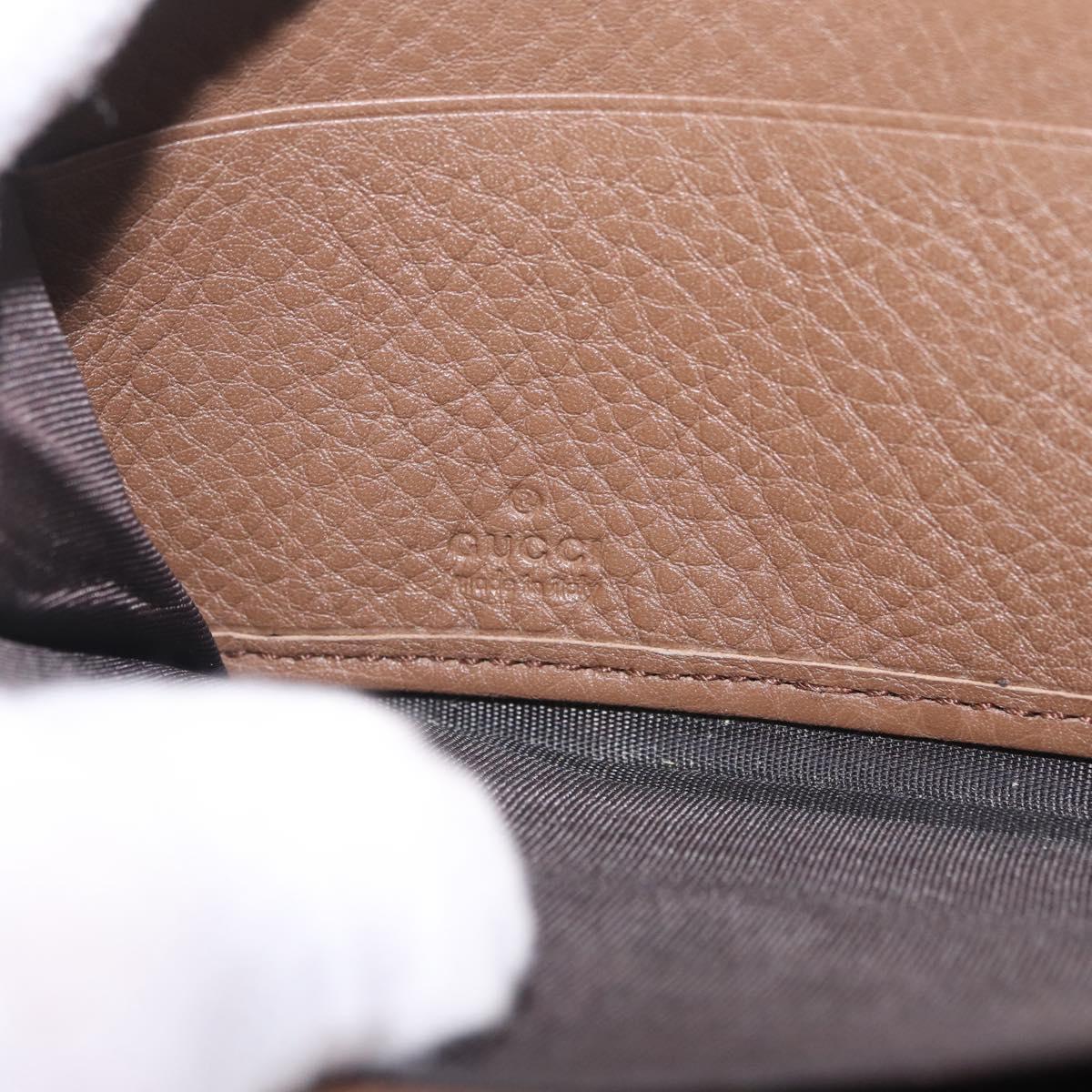 GUCCI Soho Interlocking Round Zip Wallet Leather Brown Gold 308004 Auth RV065