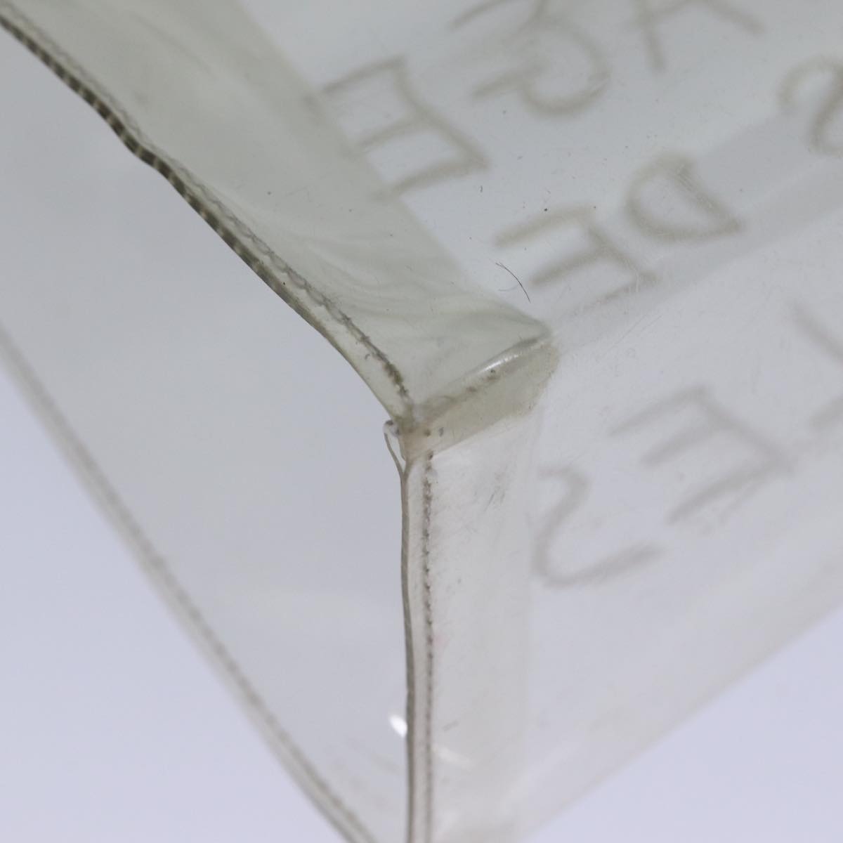 HERMES Vinyl Kelly Hand Bag Vinyl Clear Auth S1397