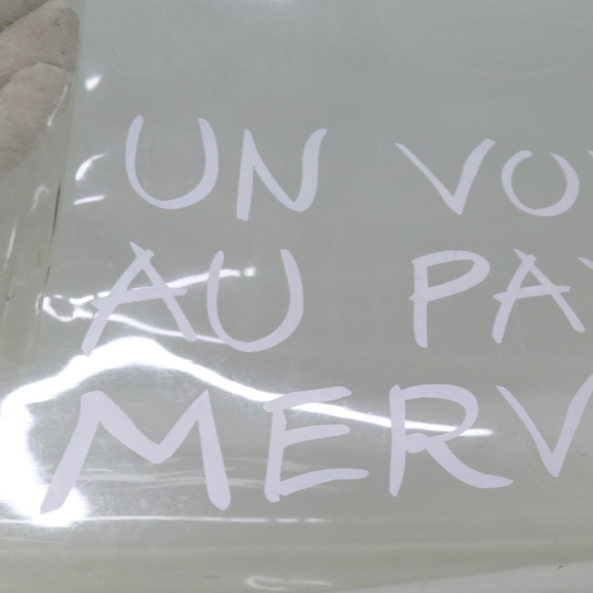 HERMES Vinyl Kelly Hand Bag Vinyl Clear Auth S1397