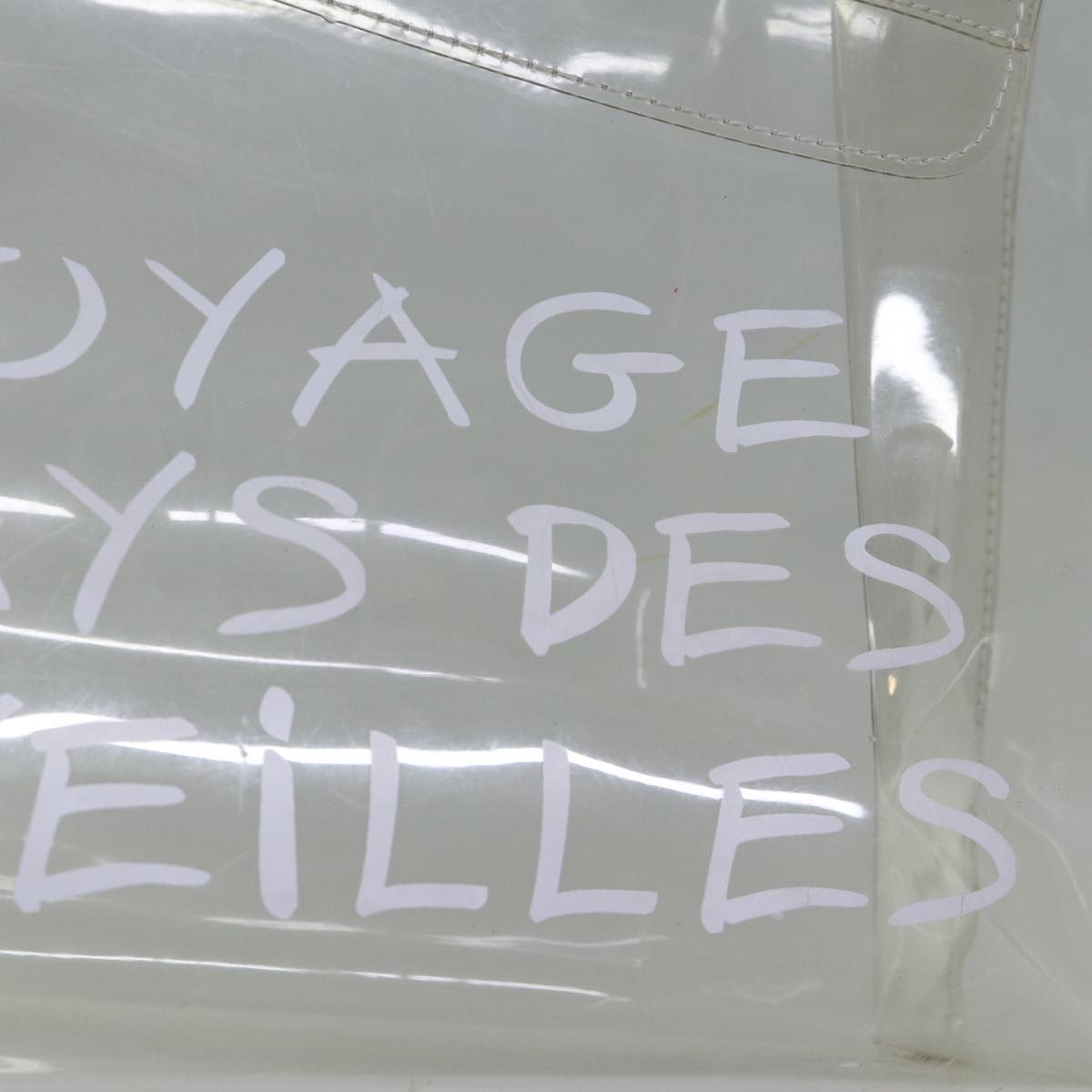 HERMES Vinyl Kelly Hand Bag Vinyl Clear Auth S1397