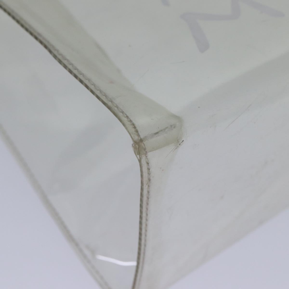 HERMES Vinyl Kelly Hand Bag Vinyl Clear Auth S1397