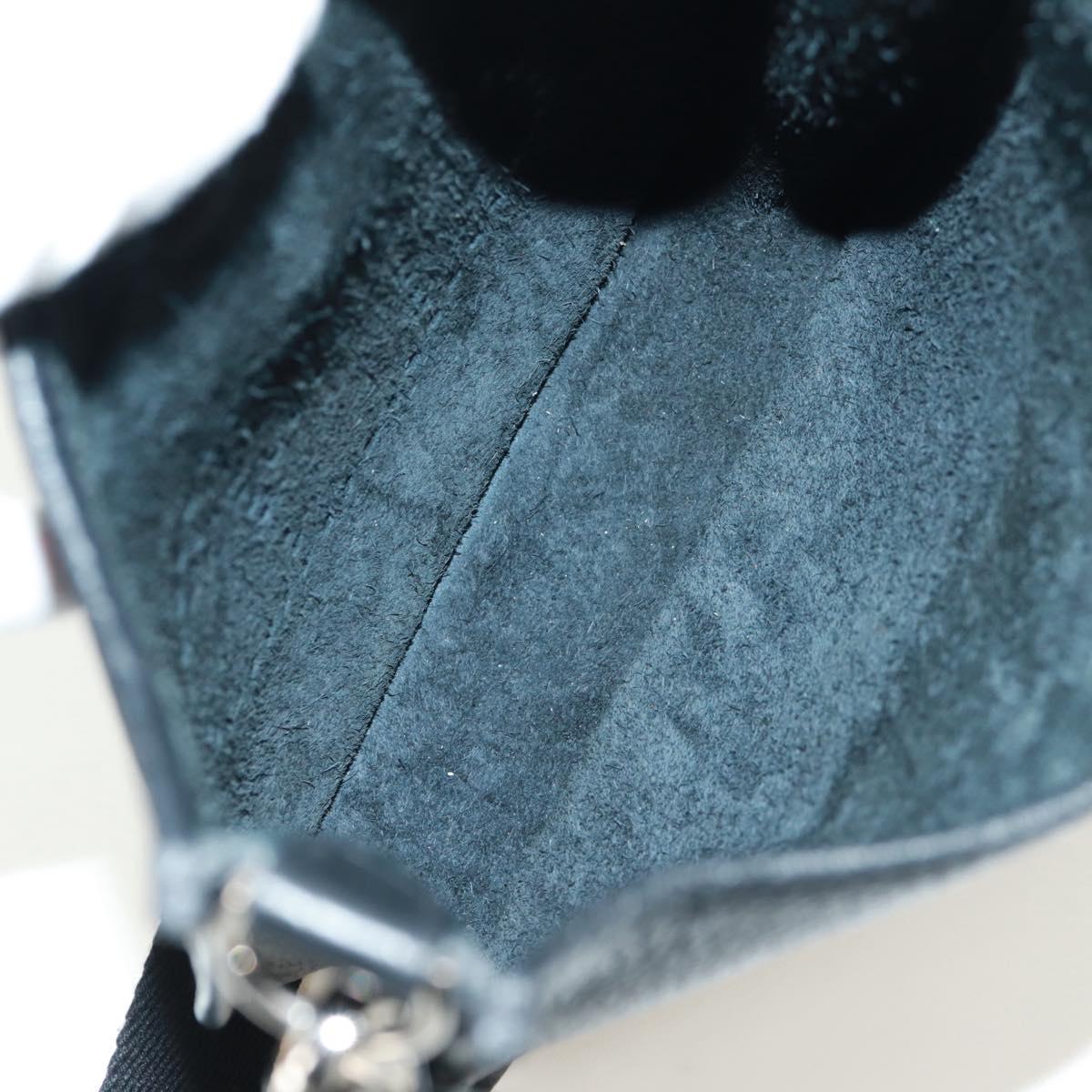 HERMES Evelyn TPM Shoulder Bag Taurillon Leather Black Silver Auth SK003SM