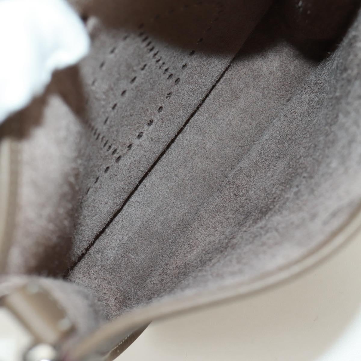 HERMES Evelyn TPM Amazon Bag Taurillon Leather Etoupe Silver Auth SK004SM