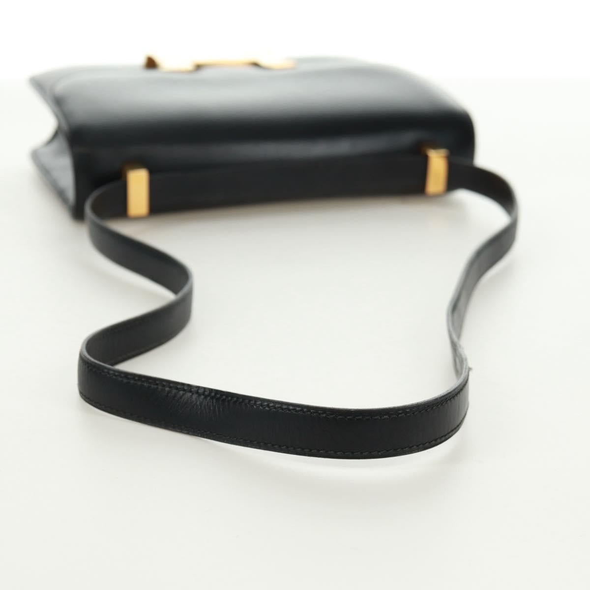 HERMES Constance 24 Shoulder Bag Bock Scarf Black Gold Auth SK006SM