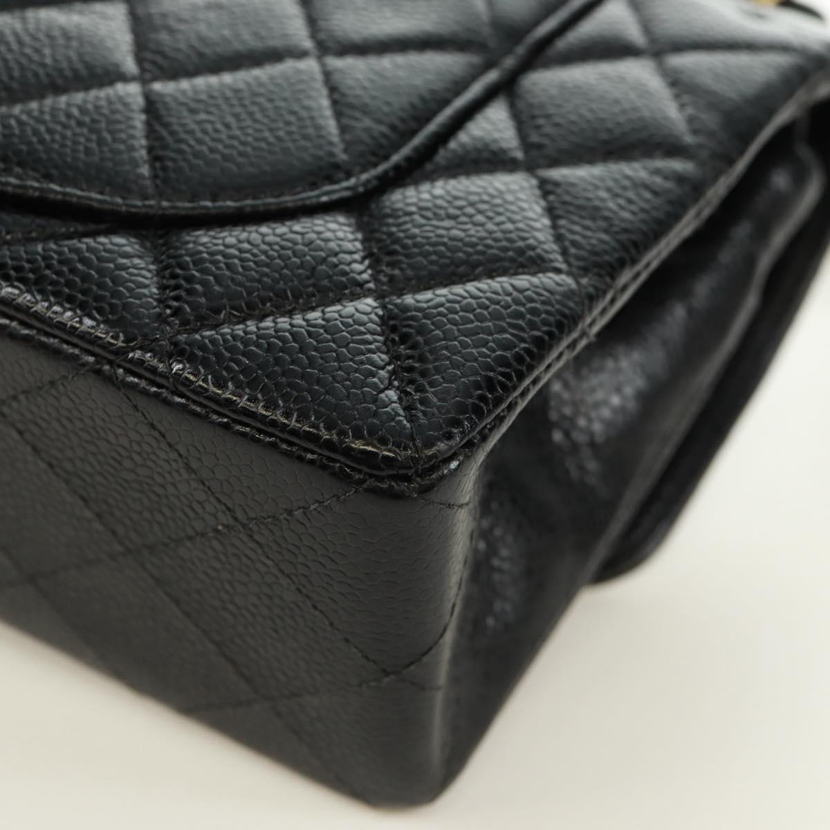 CHANEL Double Flap Double Chain Matelasse 23 Bag Caviar Skin CC Auth SK011SM